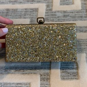 Gold Glittered J. Crew Holiday Clutch